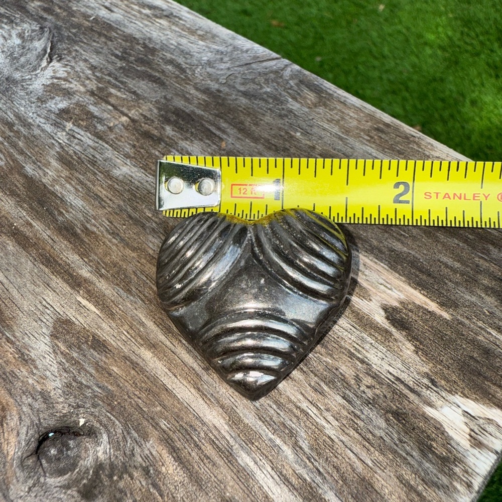 Vtg Mexico 925 Sterling Silver Puffy Heart Love Pendant Brooch - Picture 6 of 7
